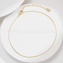 925 Fußkettchen aus Sterlingsilber mit Boston-Gliederkette&nbsp;AJEW-Z029-16G