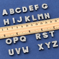 52 Stück 26 Stile Alphabet-Legierung Initialen Dia-Charme mit Klasse A Strassen&nbsp;ALRI-FS0001-08