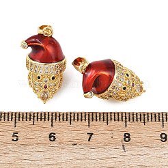 Pendenti natalizi in ottone micro pavé di zirconi cubici smaltati&nbsp;KK-B161-15G-05