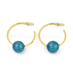 Orecchini a cerchio rotondi in ottone smaltato per donna&nbsp;EJEW-Q391-35G-01