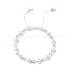 2 bracelet en perles rondes imitation perles en plastique ABS 2 couleurs pour femmes&nbsp;BJEW-JB11632