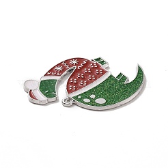 Pendentifs en émail d'alliage de placage de support de thème de noël&nbsp;PALLOY-O109-19P