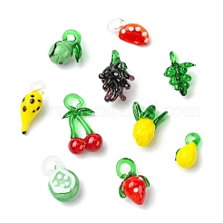 10pcs 10 Arten handgemachte Bunte Malerei-Anhänger&nbsp;LAMP-CJ0002-70