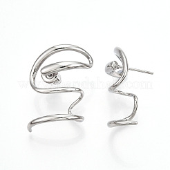 Boucles d'oreilles à tige en acier inoxydable 304 anti-ternissement en forme de serpent&nbsp;EJEW-B023-02P