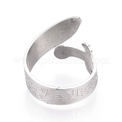 Anillos abiertos de acero inoxidable 304 para mujer&nbsp;RJEW-N054-01P