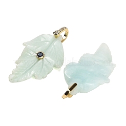 Amazonit Anhänger mit natürlichen Blumen&nbsp;G-K372-06G-A01