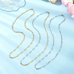 3 Stück 3 Farben 4 mm Messing Büroklammer Kette Halsketten für Frauen Männer&nbsp;NJEW-JN05569