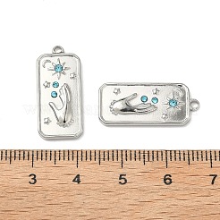 Pendentifs en strass en acier inoxydable 304&nbsp;STAS-L308-02B-P
