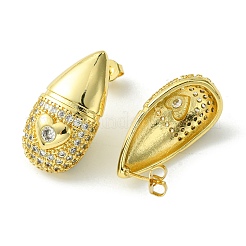 Boucles d'oreilles en laiton avec clous en zircone cubique&nbsp;EJEW-K267-07G