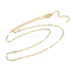 Collane con catena a graffetta in ottone da 2.5 mm per uomo e donna&nbsp;NJEW-L012-01G