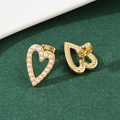 Boucles d'oreilles à tige en laiton&nbsp;EJEW-L275-14G-01