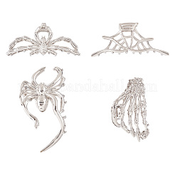 4 Stück 4 Stile Halloween-Haarspangen aus Legierung für Frauen und Mädchen&nbsp;AJEW-TA0001-90