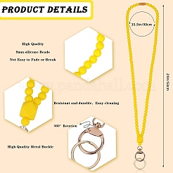Cinghie per il collo della carta d'identità con perline in silicone&nbsp;NJEW-SW00025-04