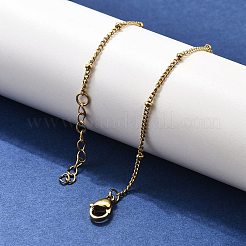 Tobilleras de cadena de eslabones de acero inoxidable 304 con revestimiento iónico (IP)&nbsp;LS-AJEW-P069-05G