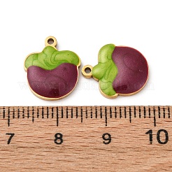 Breloques en émail en acier inoxydable 304 de la série Fruit&nbsp;STAS-U060-03G-04