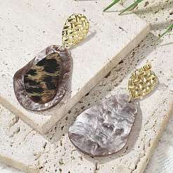 Leoparden-Ohrstecker aus Edelstahl 304&nbsp;EJEW-Z084-14G-02