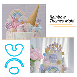 Fondant-Ausstechformen-Set aus Kunststoff mit Regenbogen und Wolken&nbsp;DIY-FH0006-07