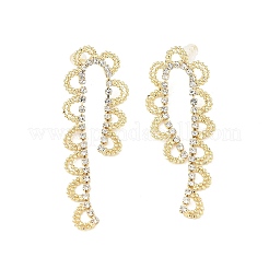 Orecchini a bottone in ottone con strass&nbsp;AJEW-D307-01G