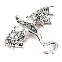 Broches de solapa con rhinestone de aleación de dragón para ropa de mochila&nbsp;JEWB-G043-01A