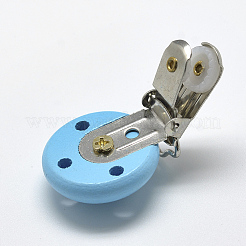 Clips de support de tétine bébé en bois teint&nbsp;X-WOOD-Q025-03