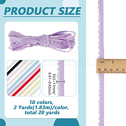 20 Yards 10 Farben Nylon plissiertes elastisches Netz Spitzenband&nbsp;OCOR-BC0009-32