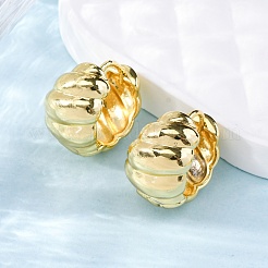 Boucles d'oreilles créoles croissant en laiton placage rack pour femmes&nbsp;LS-EJEW-G342-09G