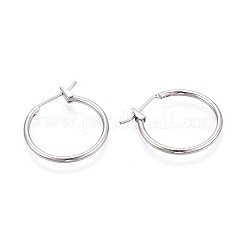 Pendientes de aro de acero inoxidable 304&nbsp;EJEW-T048-25B-P