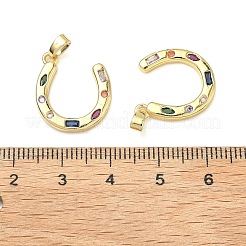 Pendentifs avec zircon cubiques à micro-pavés en laiton&nbsp;KK-H254-08G