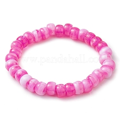 7 pièces 7 couleurs deux tons rondelle acrylique perles bracelets extensibles pour femmes&nbsp;BJEW-JB10237