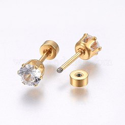 Ohrläppchenstöpsel aus Edelstahl 304&nbsp;EJEW-H362-07G-5mm