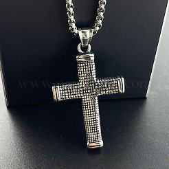 Stilvolle Halsketten mit Kreuzanhänger aus 304 Edelstahl für Herrenmode-Accessoires&nbsp;GA9172