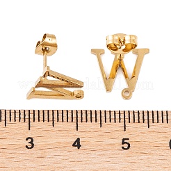 Boucles d'oreilles à tige en acier inoxydable 304 avec placage ionique (IP)&nbsp;FIND-Q103-01W-G
