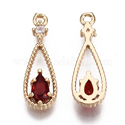 Pendentifs avec zircon cubiques à micro-pavés en laiton&nbsp;X-KK-R111-003-A02