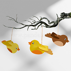 24 Stück 2 Stile Vogel unvollendete leere Holzanhänger Set für Malerei Kunst&nbsp;WOOD-SP0001-66