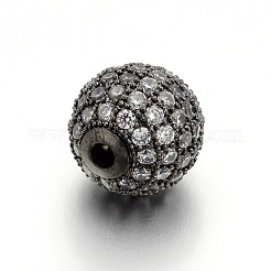Micro cz ottone spianare rotonde perline zirconi&nbsp;ZIRC-L017-03B