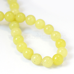 Natürlicher Zitrone Jade runde Perle Stränge&nbsp;X-G-E334-8mm-07