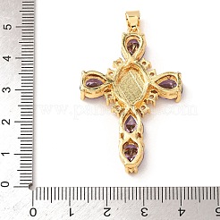 Porte micro ouvrent pendentifs zircone cubique en laiton de placage&nbsp;ZIRC-I059-15G-05