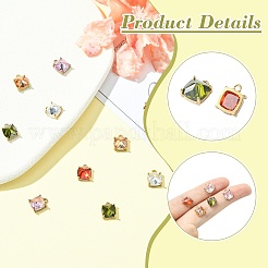 10 Stück 5 Farben Messing Micro Pave Zirkonia Anhänger&nbsp;KK-CJ0003-71