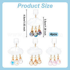 Bouchons anti-poussière mobiles en plastique 4 pièces&nbsp;HJEW-OC00209
