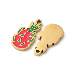 Breloques en émail en acier inoxydable 304 de la série Fruit&nbsp;STAS-U060-03G-11