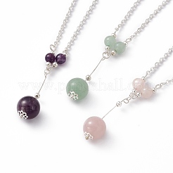3 stücke natürliche edelsteine anhänger halsketten&nbsp;NJEW-FS0001-04