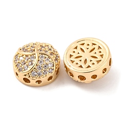 Perle di zirconi cubici trasparenti in micro pavè di ottone&nbsp;KK-S389-26G