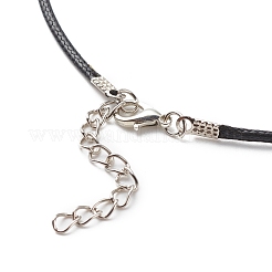 Collier pendentif mauvais œil au chalumeau bleu avec cordon ciré pour femme&nbsp;NJEW-JN03955-03