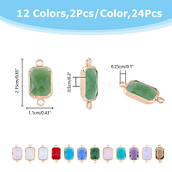 24 pz 12 colori lega ciondoli connettore in vetro sfaccettato&nbsp;FIND-FI0001-08B