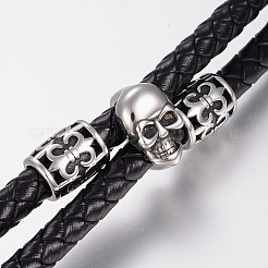 Cordón de cuero trenzado de pulseras de varias vueltas&nbsp;BJEW-H560-51