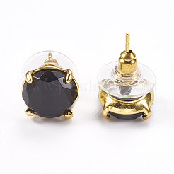 Orecchini in oro con ossidiana naturale&nbsp;EJEW-L196-05B