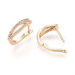 Pendientes de aro con micropavé de circonitas cúbicas de latón&nbsp;EJEW-T048-34G