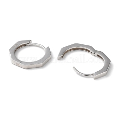925 orecchini a cerchio ottagonali in argento sterling placcato rodio&nbsp;STER-D016-01P