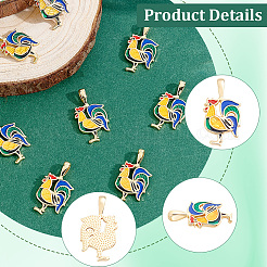 8 pièces pendentifs en laiton émaillé&nbsp;KK-BBC0029-40