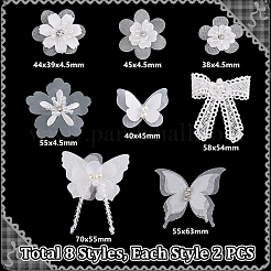 16 stücke 8 arten organza spitze stickerei kostüm zubehör&nbsp;DIY-GA0007-51